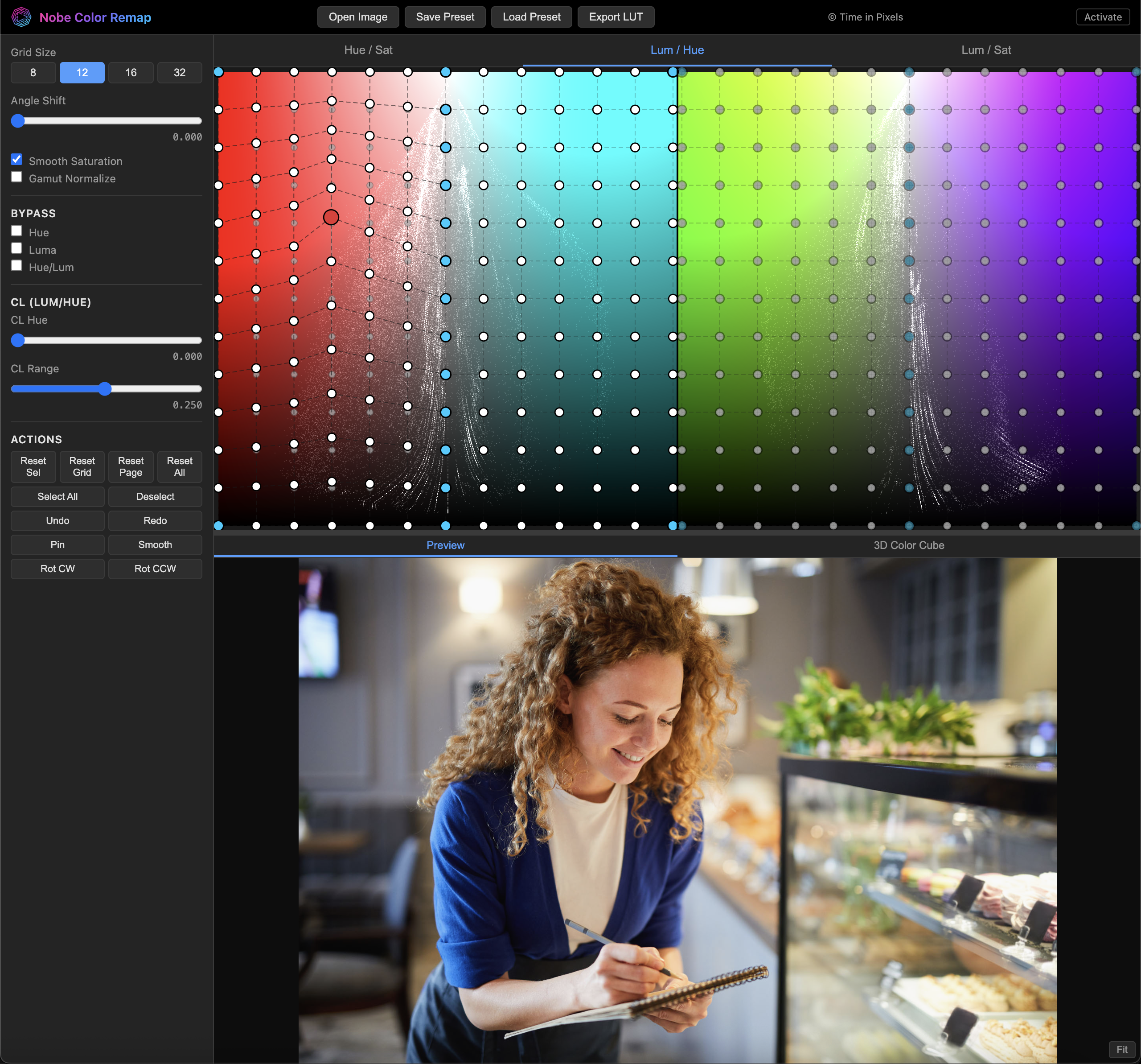 Lum/Hue grid — dual rectangular layout